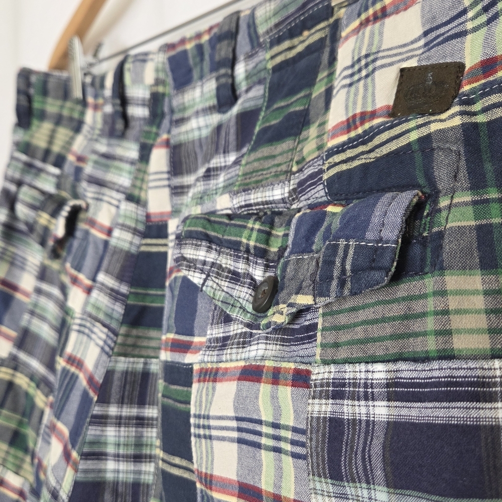 Cluett Patchwork Plaid Madras Cotton Men's Shorts 36 - Picture 5 of 12